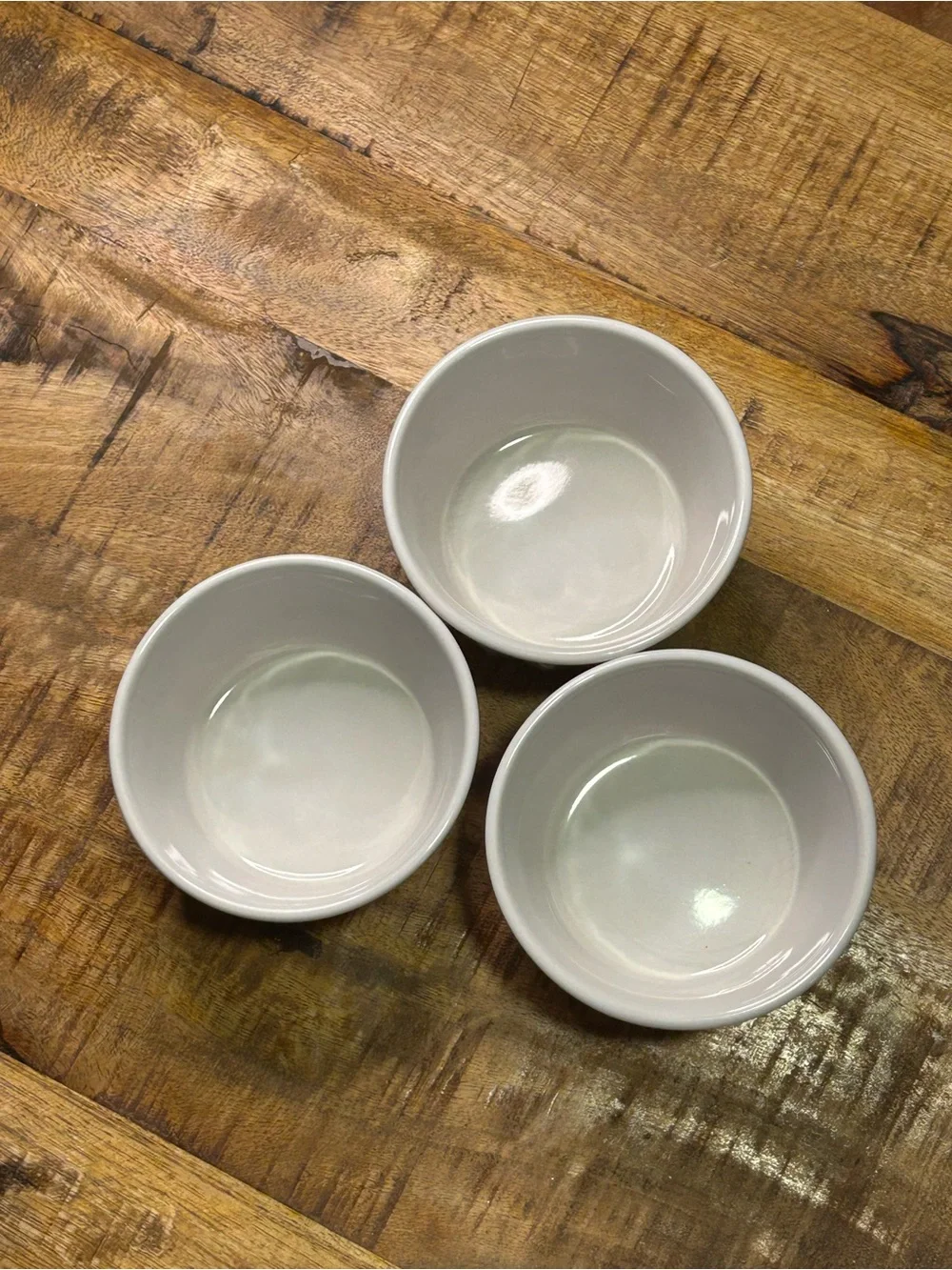 Royal Norfolk White Fluted Ceramic Ramekins - Set of 3, rare 8 oz